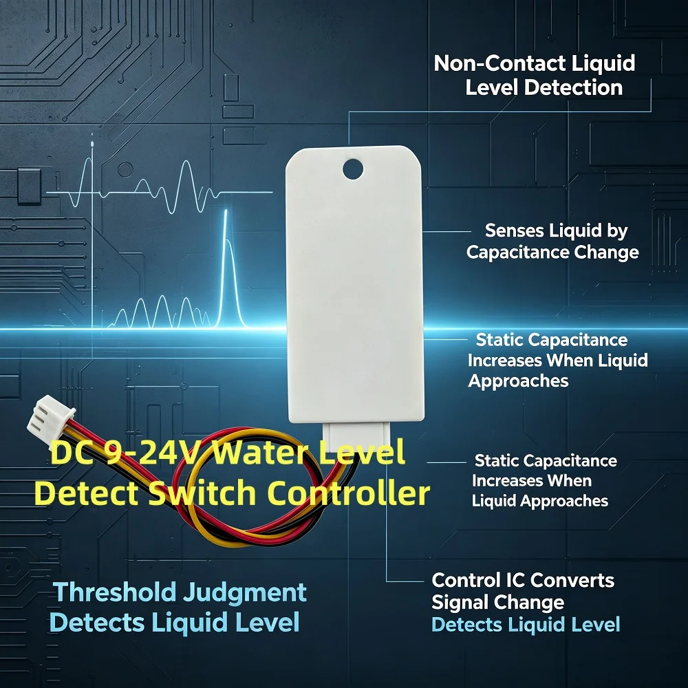 DC 9-24V non-contact liquid level sensor, non-contact water level detection switch controller, liquid level detector