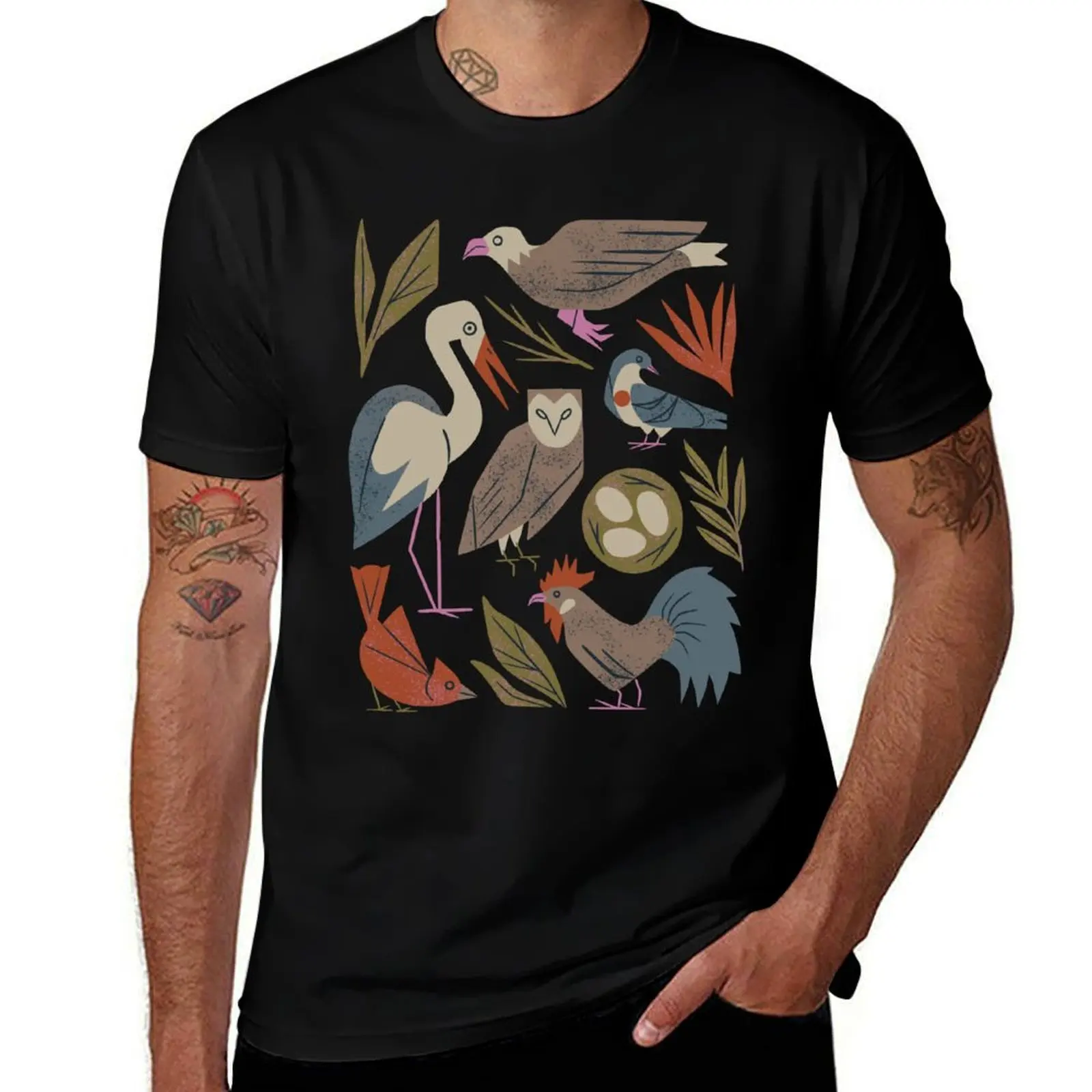 Bird Friends T-Shirt Vintage Style Printed Top