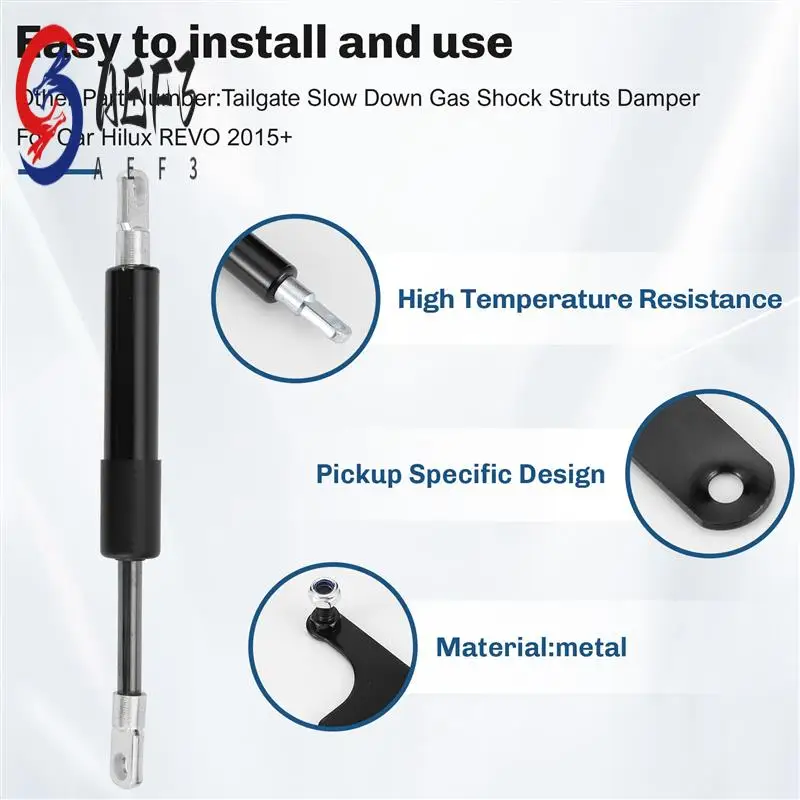 

AEF3-For Toyota Hilux GUN125 Revo 2015 2016 2017 Pickup Accessories Stainless Rear Tailgate Slow Down Gas Shock Assist Struts Da