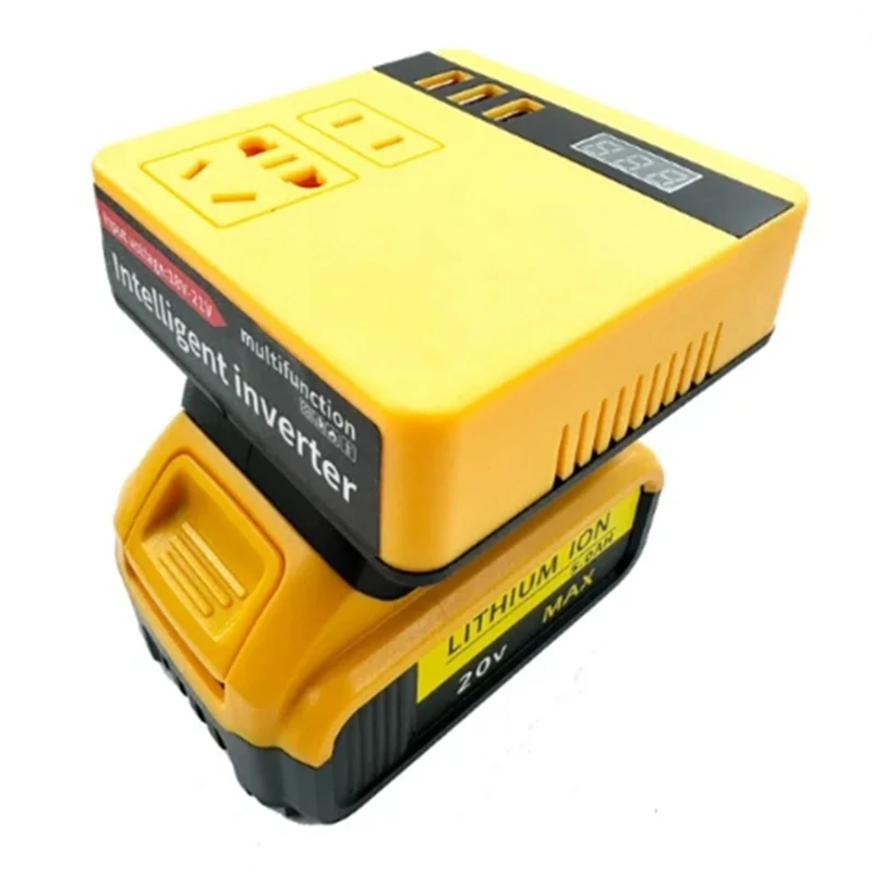 Multifunction Power Inverter DC 18V To 220V Inverter Adapter Power Supply Inverter For Dewalt 18V 20V Battery