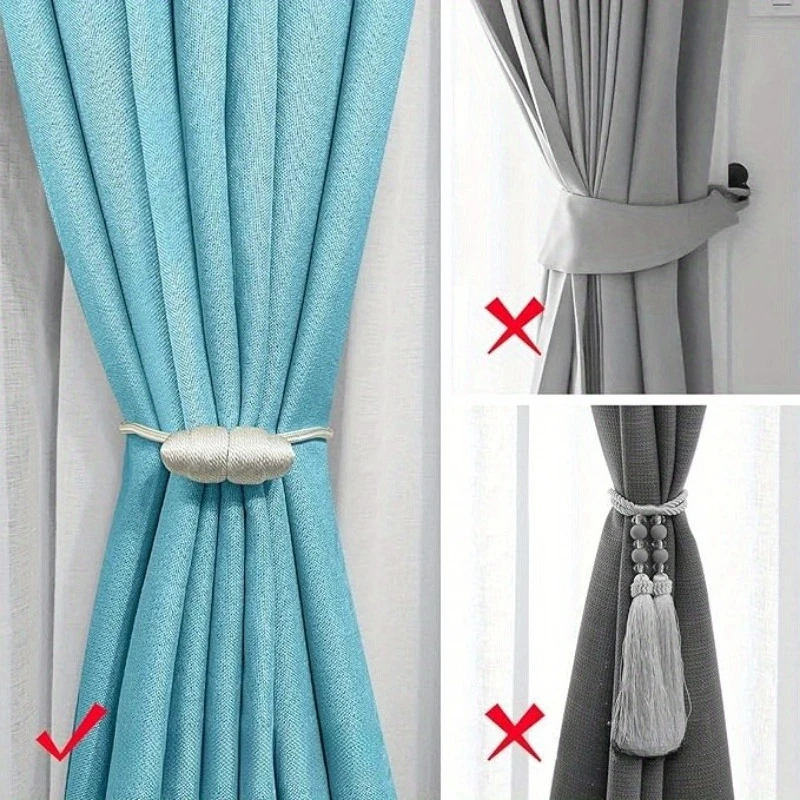 Magnetic Ball Curtain Tiebacks Tie Rope Accessory Rods Accessoires Backs Holdbacks Buckle Clips Hook Holder Home Decor
