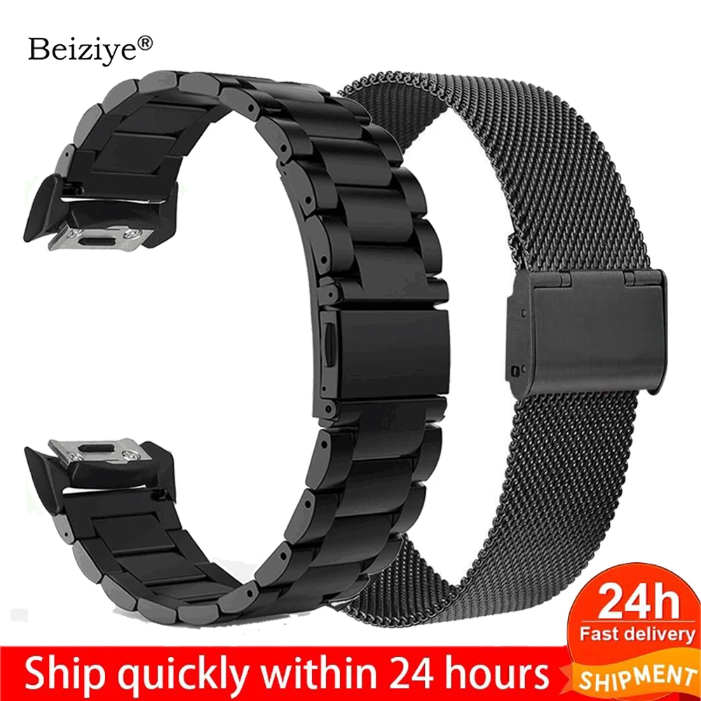 Beiziye Rvs Smart Horloge Band Voor Samsung Gear S2 SM-R720 SM-R730 Met Adapter Connector Metalen Sport Armband Riem