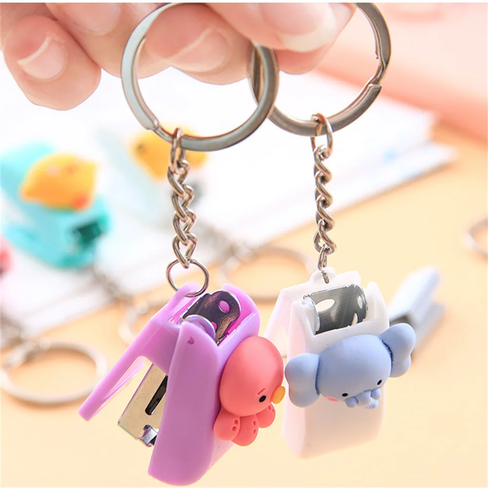 Cute Mini Stapler Paper Binder Stationery Office Binding Tools School Supplies Cartoon Animal Trumpet Stapler For No.10 Staples