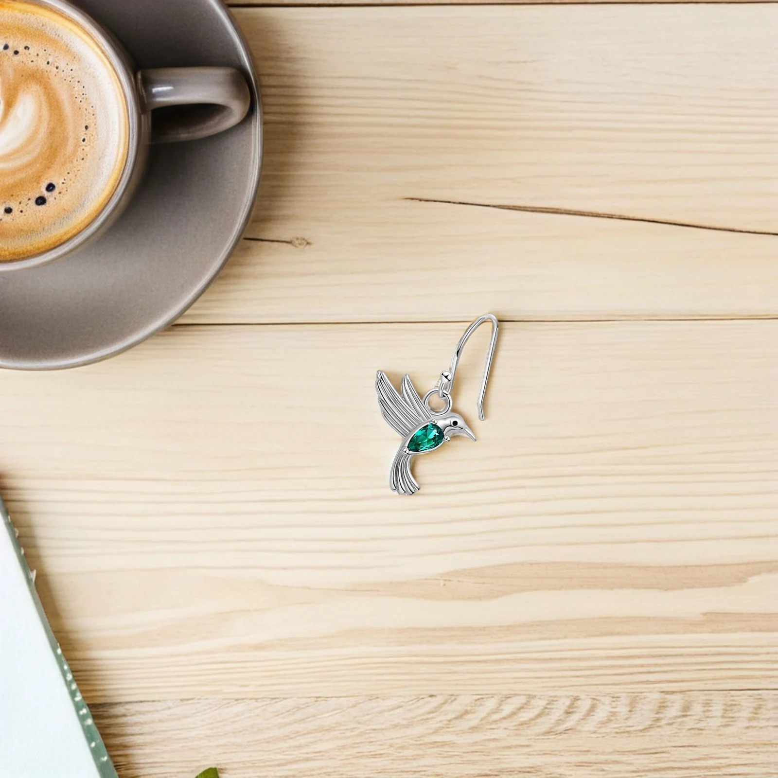 2Pairs الأخضر الزركون الطائر الطنان أقراط أنيقة تحلق الطيور ترصيع الكمال الحاضر أمي ابنة عيد ميلاد مجوهرات هدية #1