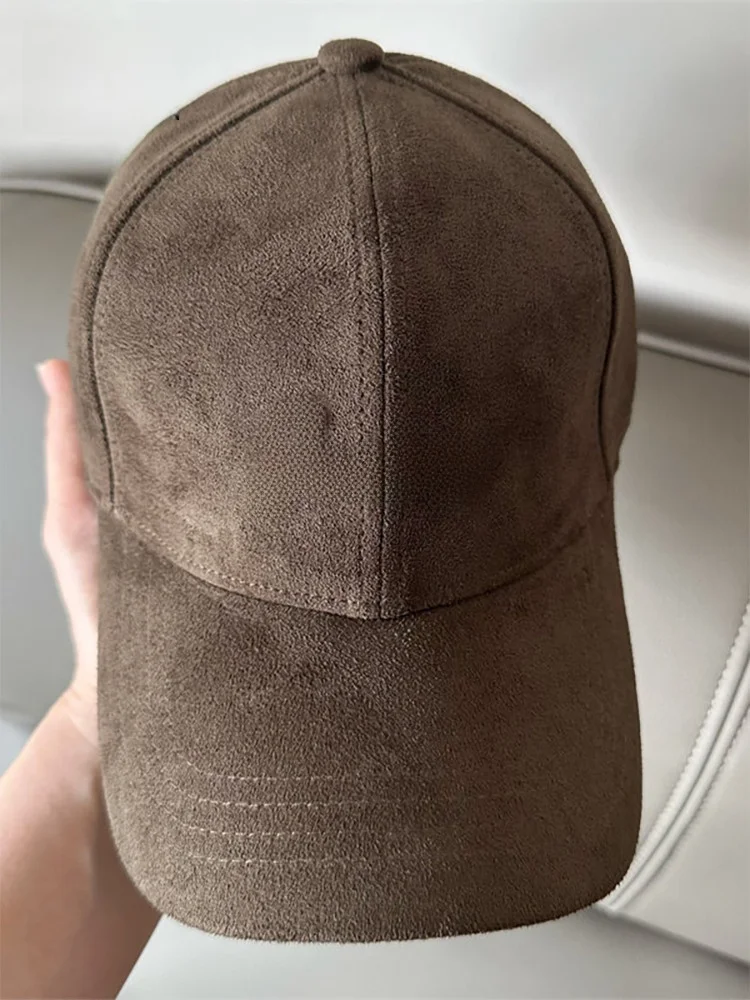 high-end-suede-embroidered-baseball-cap-men's-autumn-winter-new-casual-versatile-fashion-hard-top-ball-cap-women