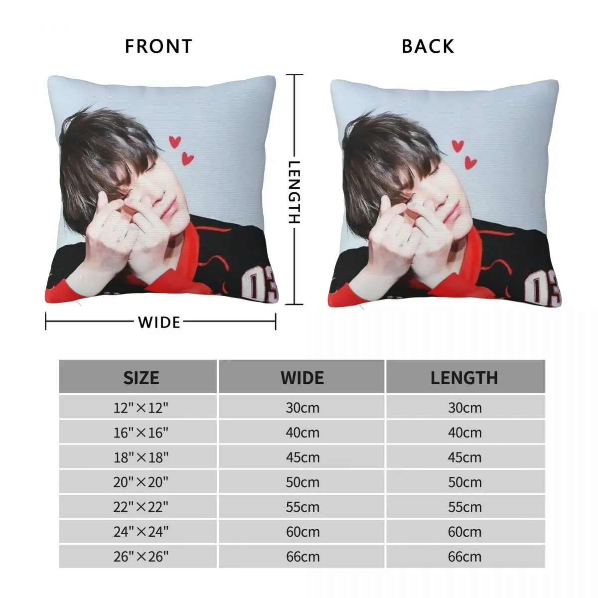 Suga Close Eyes Square Pillowcase Polyester Linen Velvet Pattern Zip Decorative Pillow Case Bed Cushion Cover