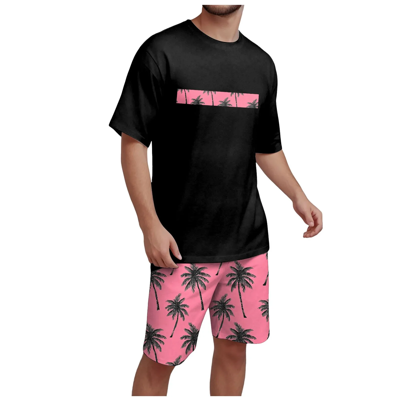 

Men's Summer Suits Men's T Shirt Round Neck Short Sleeves Shorts 2 Pieces Men's Clothes And Pants Suit for Men Wool