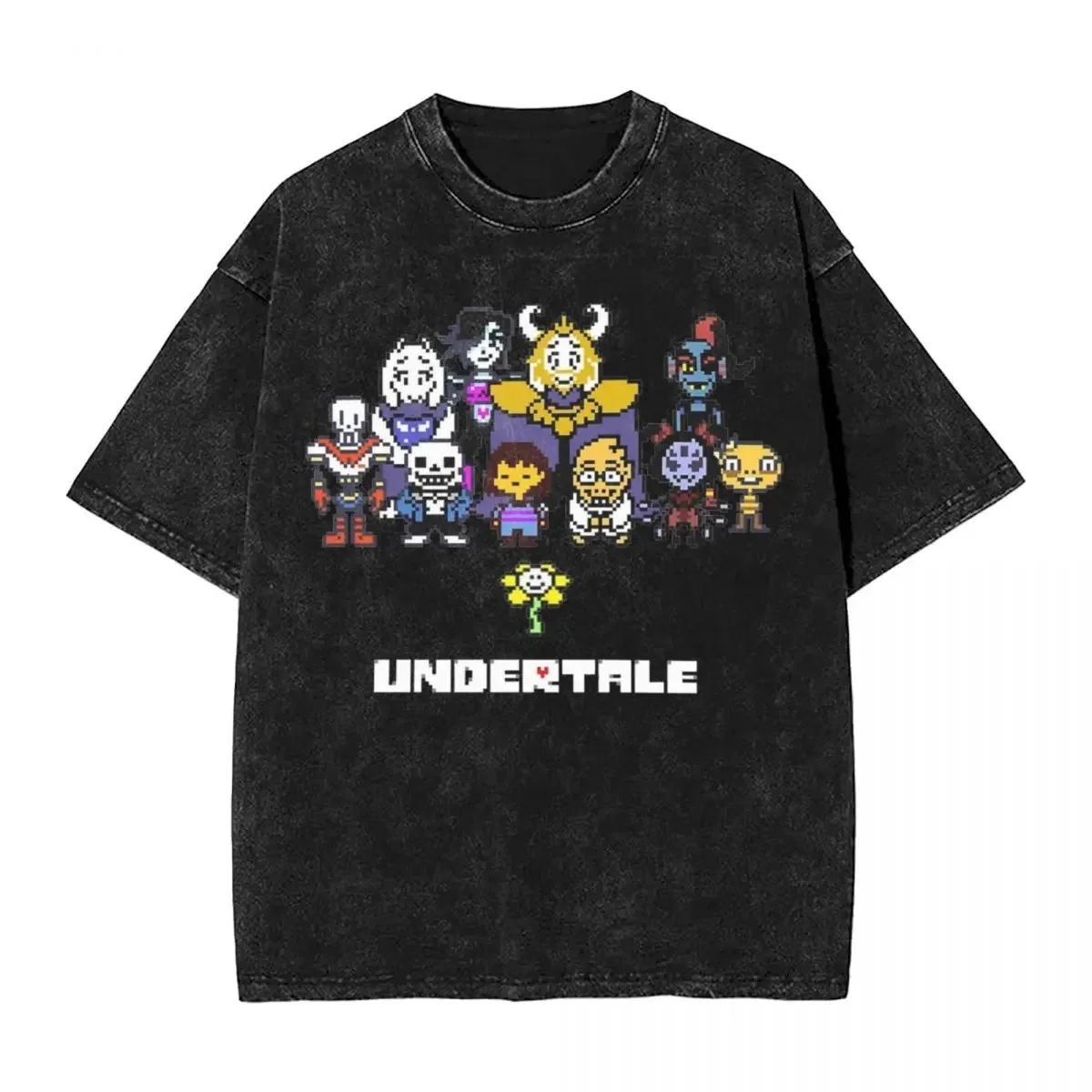 تي شيرت Undertale Sans Skeletons Bones تي شيرت مانغا جرافيك Harajuku تي شيرت قطني مغسول للرجال والنساء مقاس كبير ملابس الشارع الأكثر مبيعًا #1