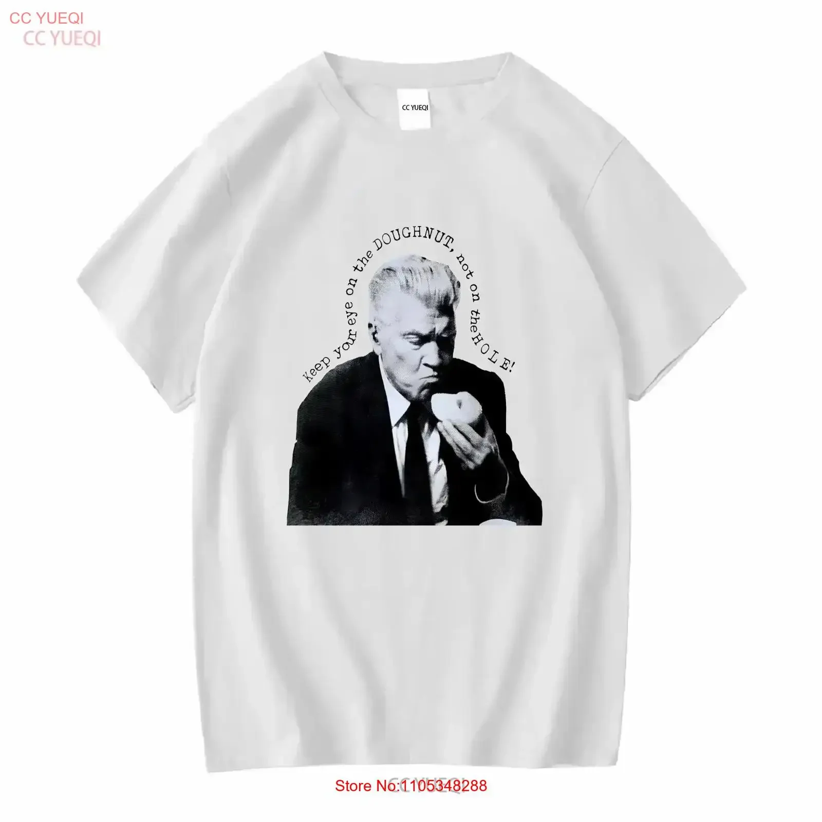 David Lynch T Shirt Twin Peaks Keep Your Eye on The Doughnut Fire Walk With Me Big Print Agent Gordon Cole Laura Palmer Stylish