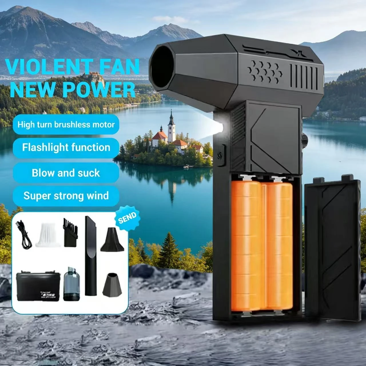 

C6/C6Pro Mini Air Blower 660000RPM Brushless Motor Powerful Dust Blower Display LED Lighting Portable Rechargeable Turbo Fan Jet