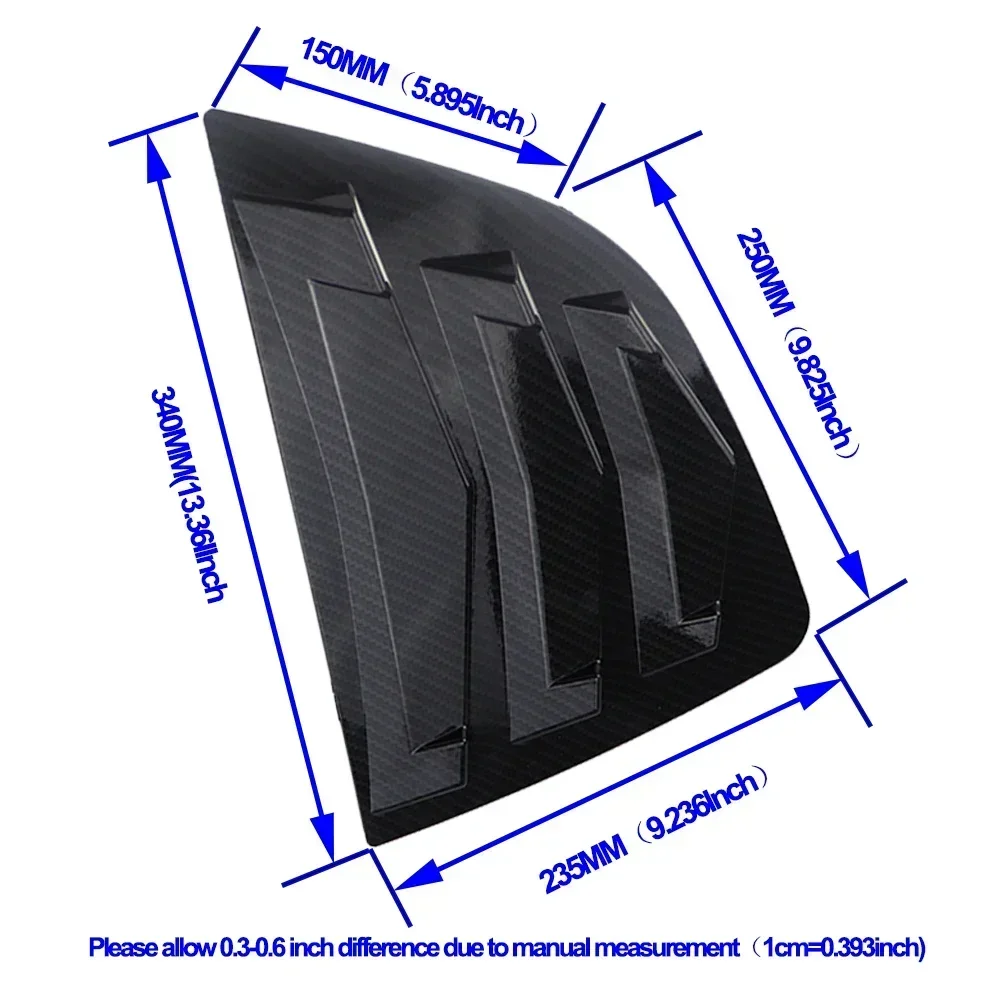 2PCS Rear Quarter Window Louvers Spoiler Panel Side Vent Trim Sticker For Honda FIT 2014‑2018 Car Exterior Modified Accessories