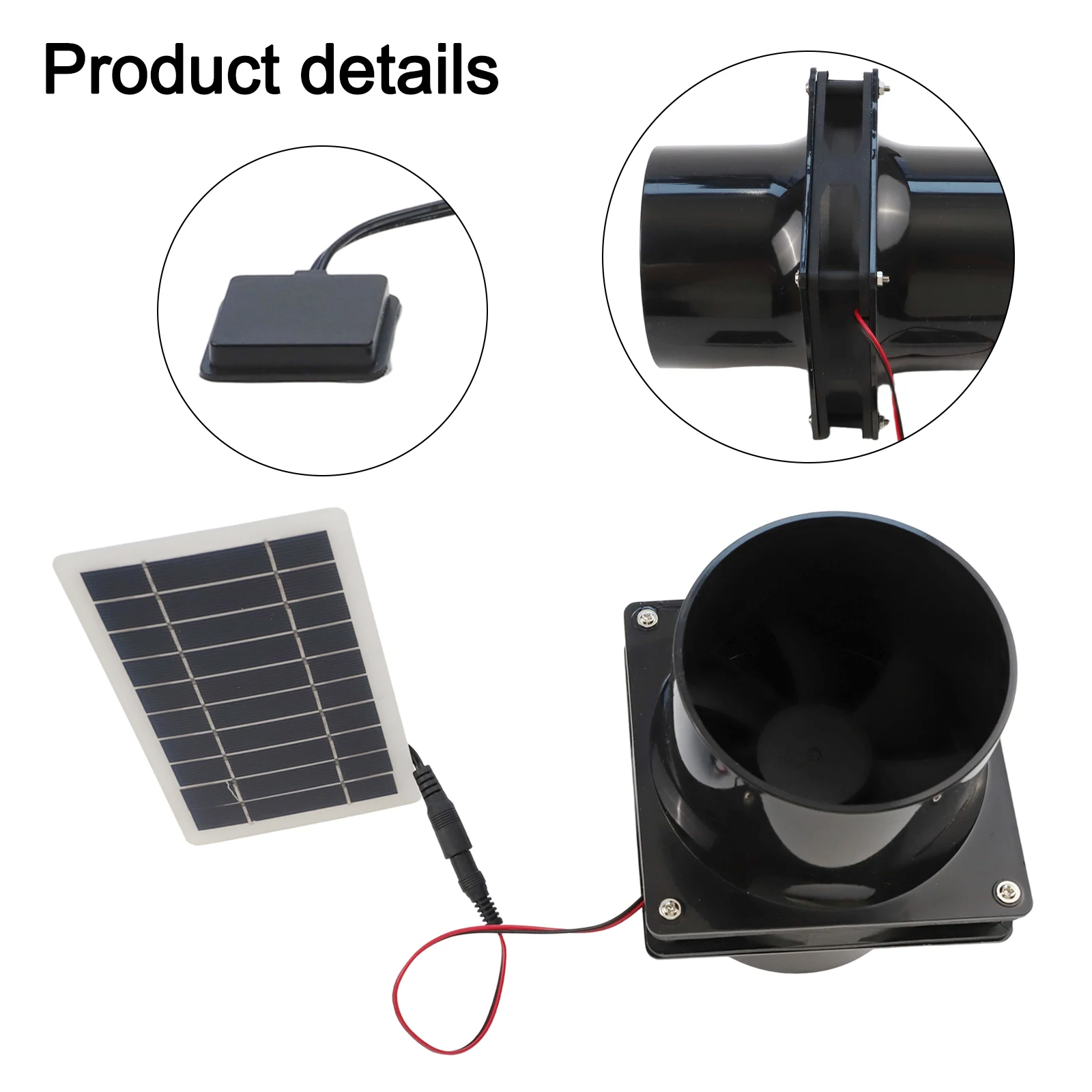 10W 12V Solar Powered For Exhaust Fan Round Duct Ventilation Kit For RV Attic Greenhouse Boat Air Cooling System Accessories