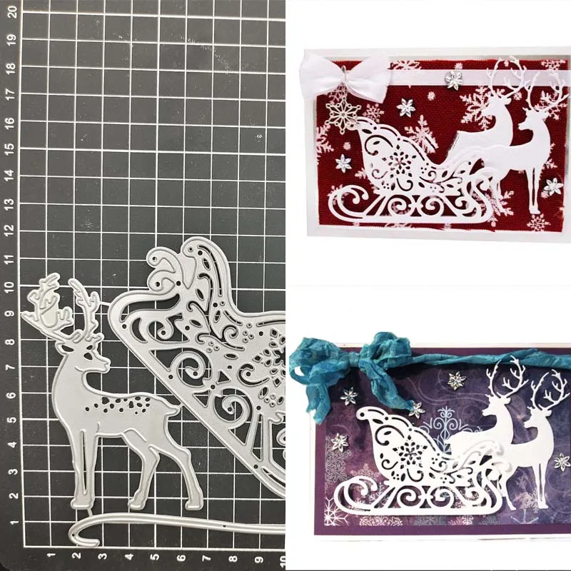 

Christmas Deer Metal Cutting Dies Stencil Scrapbook Album Stamp Paper Card Embossing Decor Craft Knife Mould