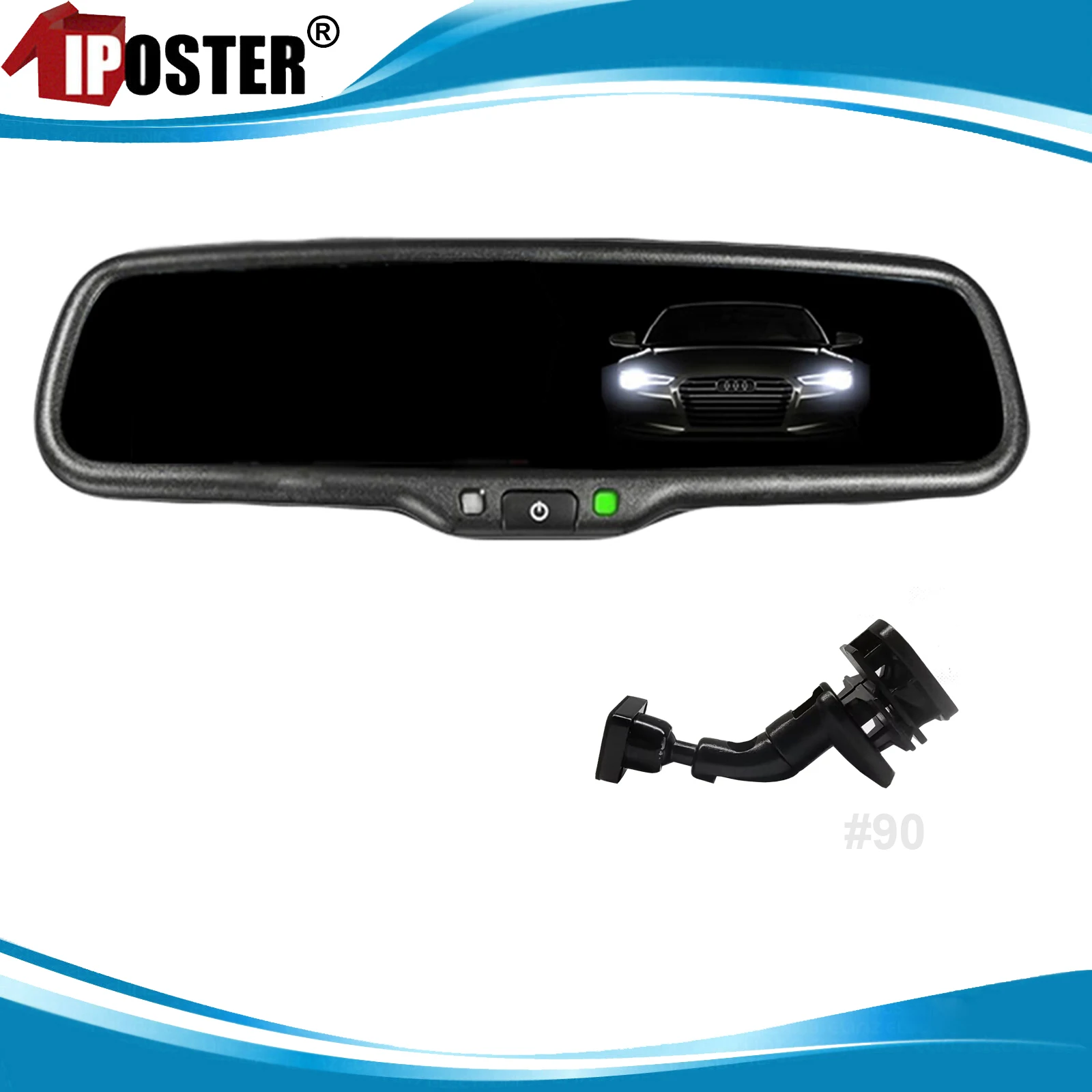 iPoster Electronics Auto Dimming Anti-glare Car Rear View Mirror OEM No90 Bracket For Mazda CX-9 2007 to 2015