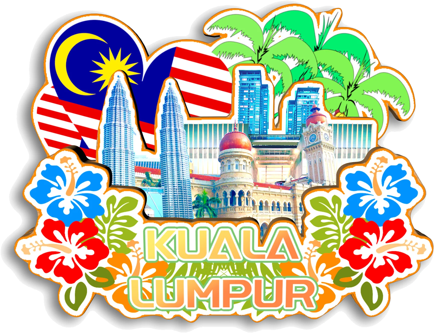 كوالالمبور لانجكاوي سيمبورنا بوتراجايا سانداكان كوانتان ماليزيا مغناطيس الثلاجة هدية تذكارية للسفر #2