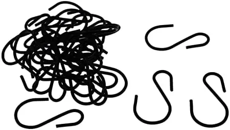 

20 Pack Black Metal S Hooks for Hanging Plants & Clothes - Heavy Duty Iron S-Shaped Hanging Hooks