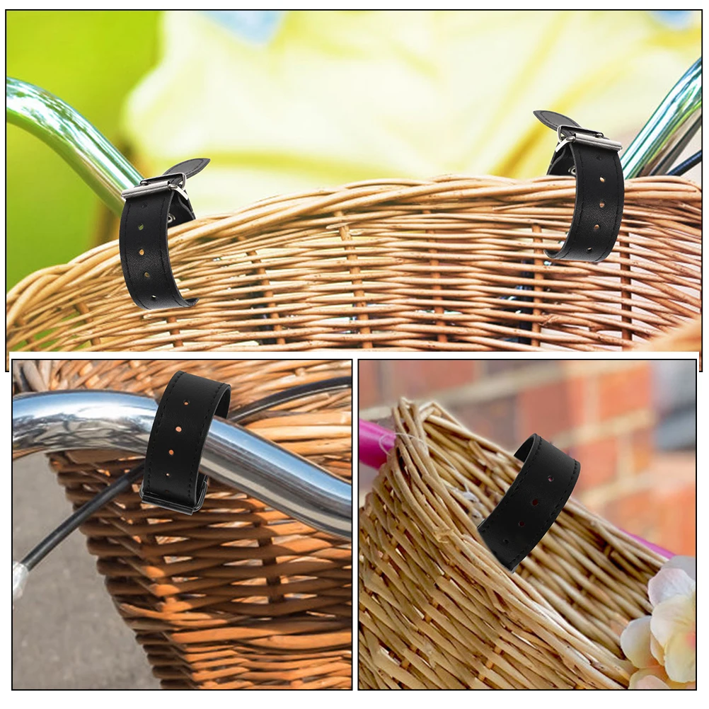 

2 Pairs Bicycle Front Basket Belt Adjustable Kids Bike Strap Detachable Thickened Front Bicycles Basket Strap