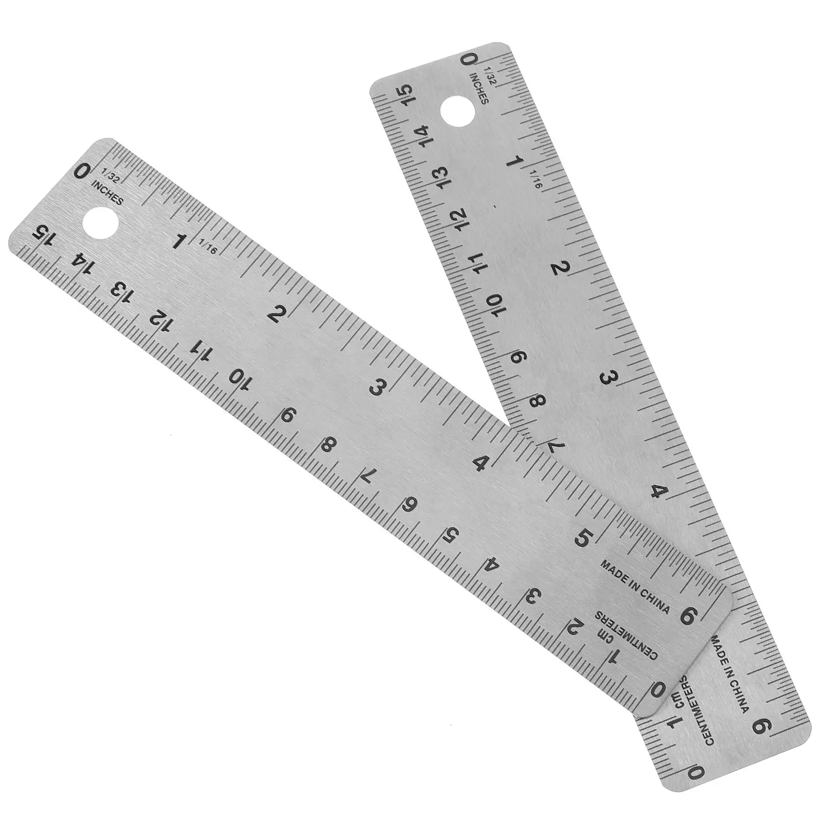 2 Pcs 15cm Cork Back Rulers Stainless Steel Drafting rulers for Drawing Engineering Scale School Office Supplies Precision Tools