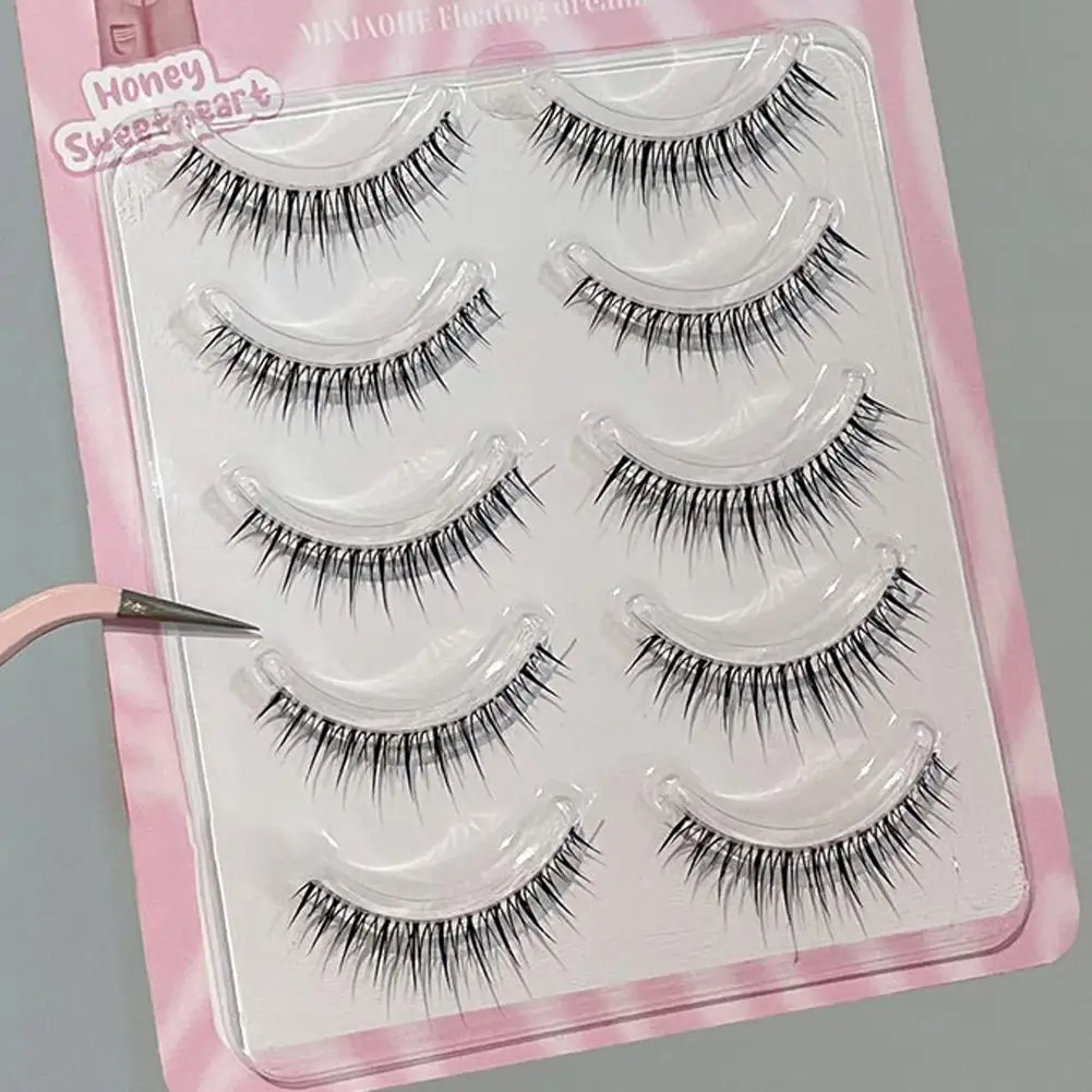 Sztuczne rzęsy naturalne 7-9MM Manga Lashes przezroczysty cienki trzonek rzęsy M08 rzęsy naturalny wygląd koreańskie narzędzie do makijażu