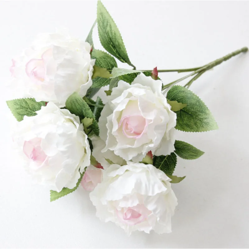 

Artificial 7 Head Peony Rose Bunch Silk Flower Bridal Hand Bouquet Wedding Decor Fake Flowers Home Decoration Party Event Floral