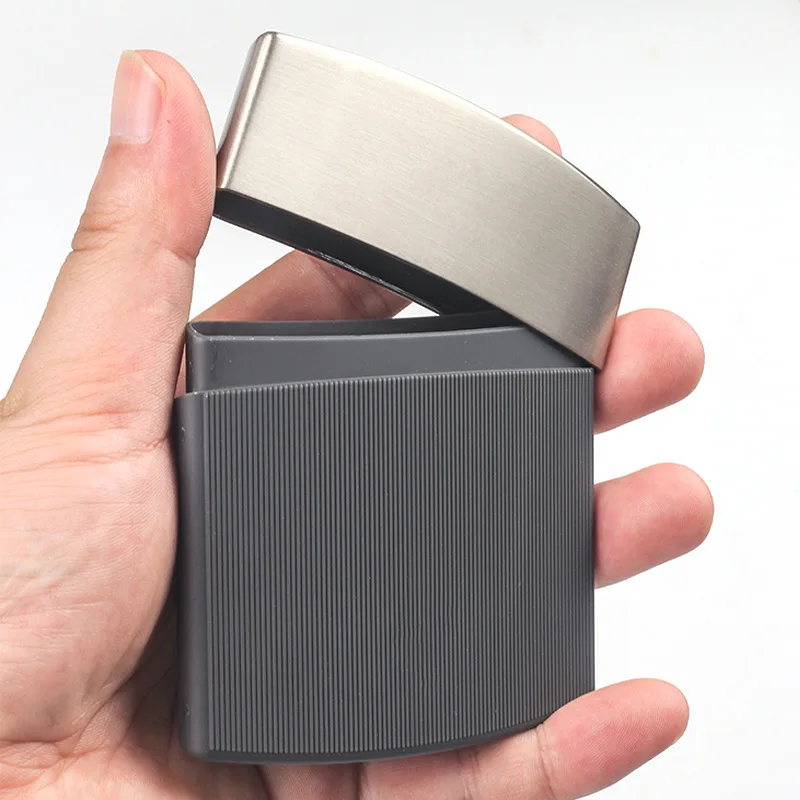Men's Black Stainless Steel Business Cigarette Case Thin 10-Cigarette Box Holder for Stylish Smoking Accessories image 5