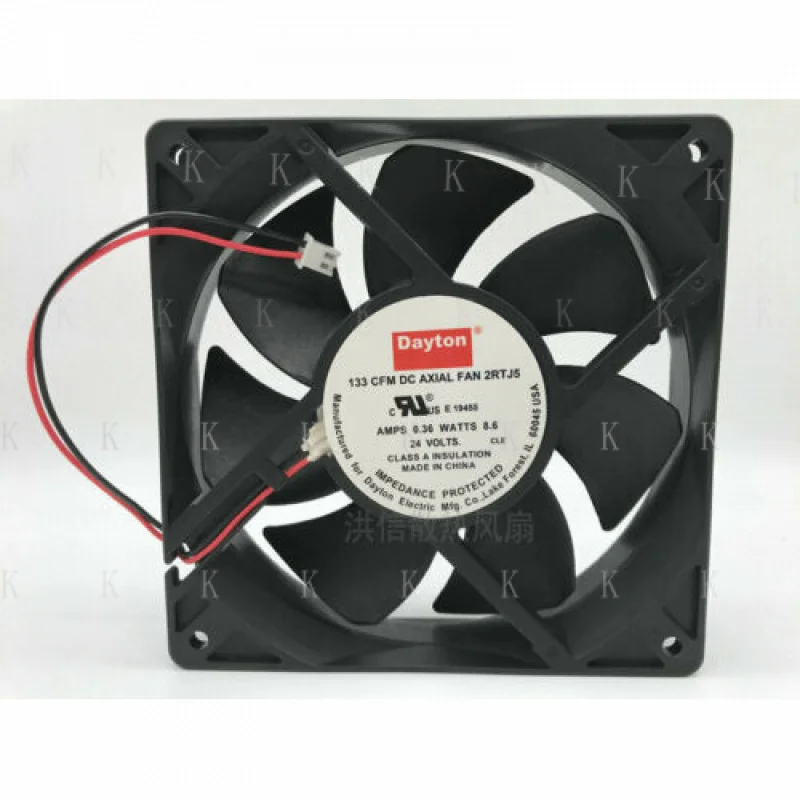 

C Original FOR Dayton 133CFM DC AXIAL 2RTJ5 24V 0.36A 12025 12CM cooling fan