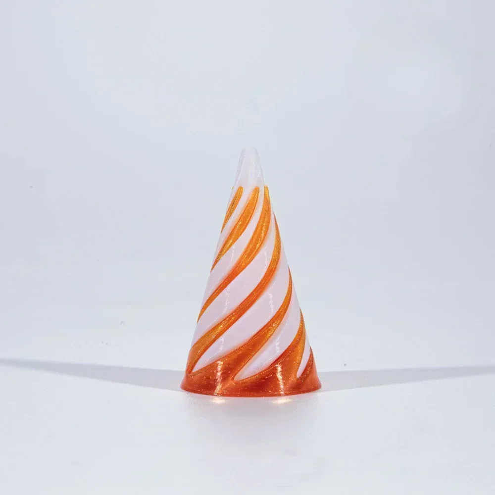 3D-geprinte spiraalkegelornament Fidgetspeelgoed Decompressie Draaiend Driedimensionale structuur Vingertop Dubbele kleur Stressverlichting