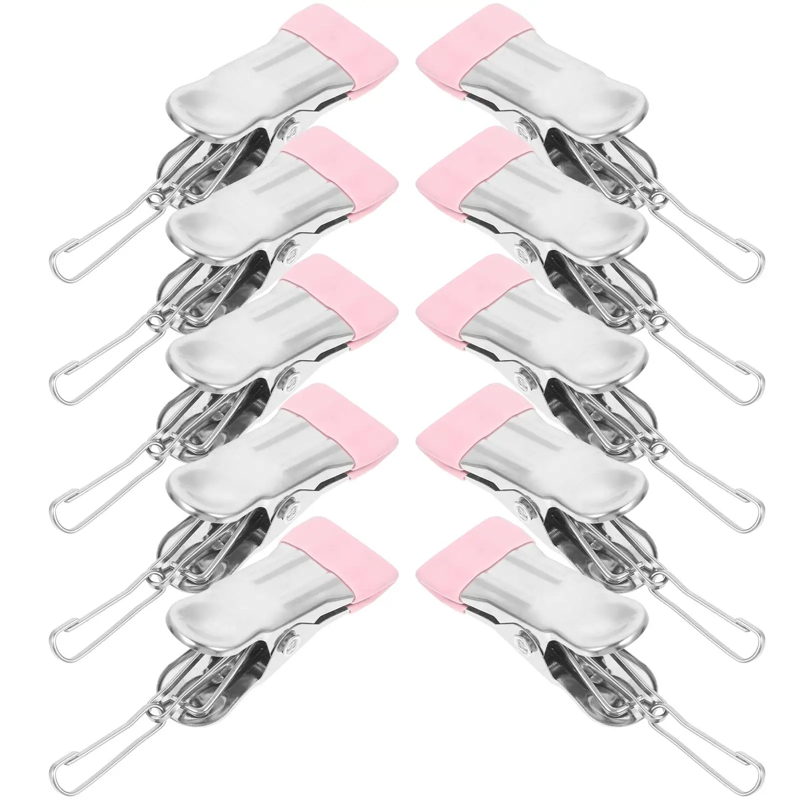 

20pcs Non-slip Blanket Clothespins Pink for Drying Socks Quilt Clamps Towels Quilt Windproof Clamps Lightweight