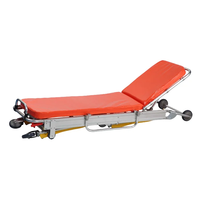 Aluminum Loading Ambulance Stretcher Folding Medical Equipment Hospital Type Stretcher With Wheels