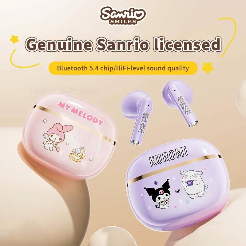 Sanrio Kuromi Earbuds BL65 Wireless Bluetooth 5.4 Headphones Cute Hello Kitty TWS Headsets Kawaii Cinnamoroll Noise Reduction