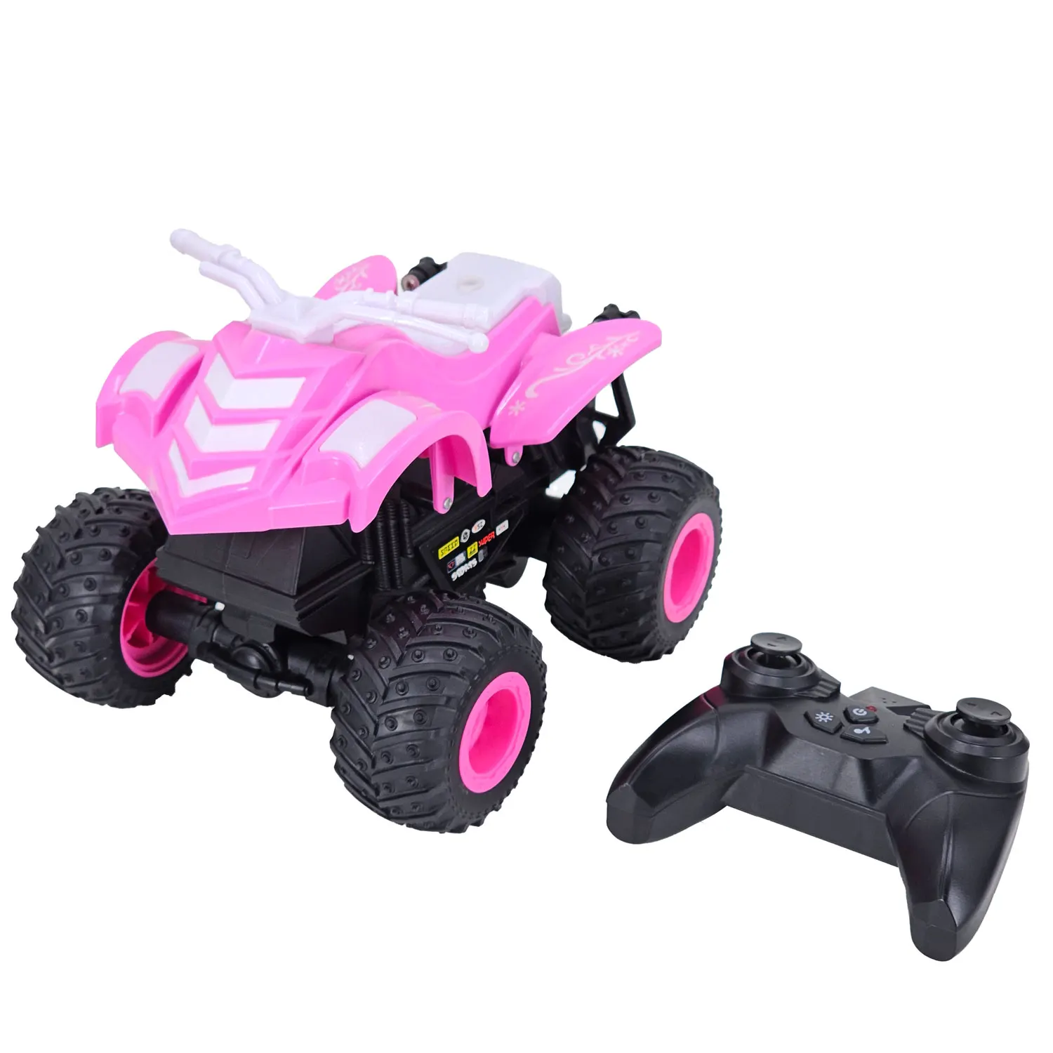 

1/16 Scale 2.4GHz RWD RC Motorcycle ATV with Stunt Modes, Lighting, Mist Spray & Music | 30min Playtime,Blue/Pink