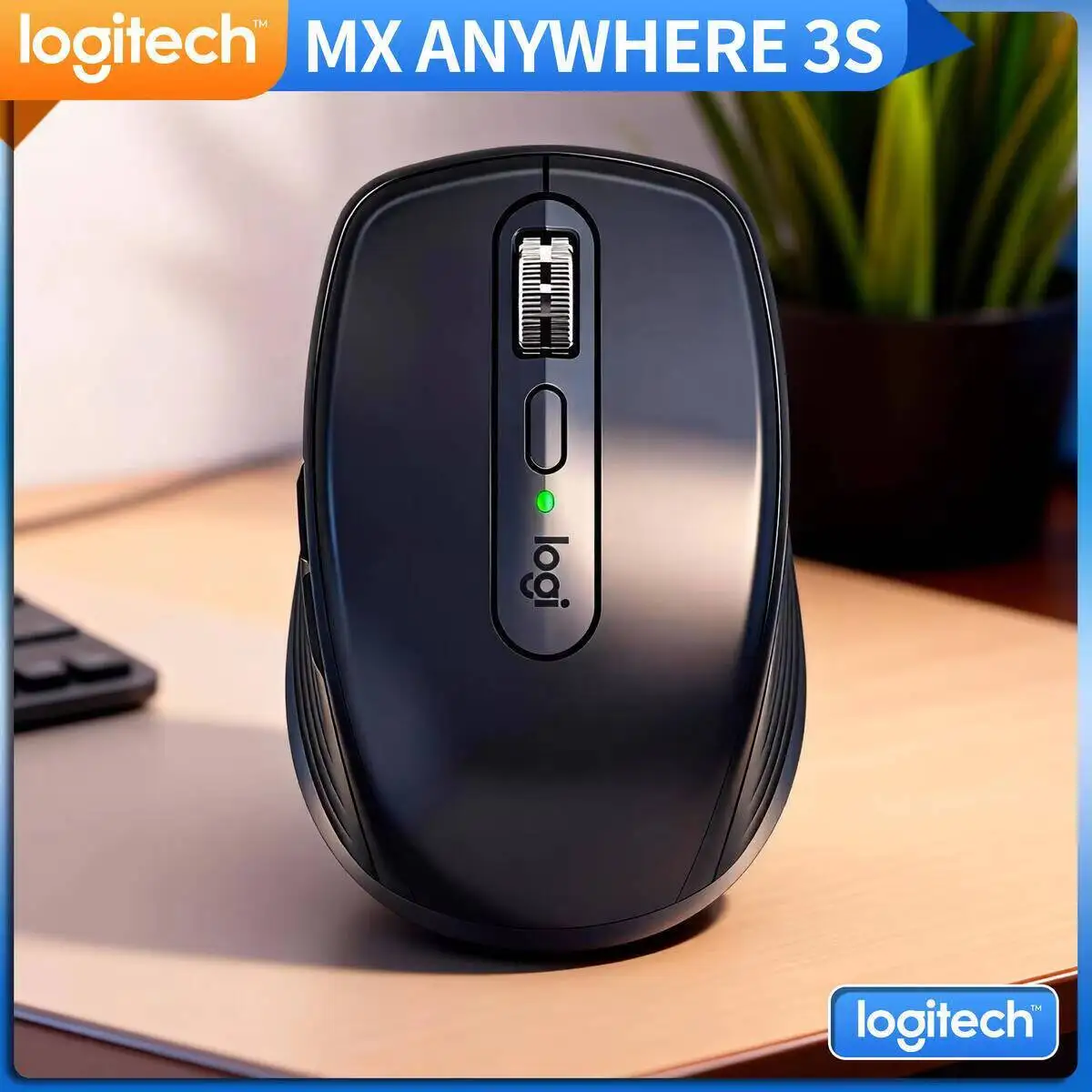 

Durable MX Anywhere 3S Mouse - 8000 DPI, Hyper-Scroll, Anti-Slip Grip, Perfect for Pop-up Shop & Office Desk