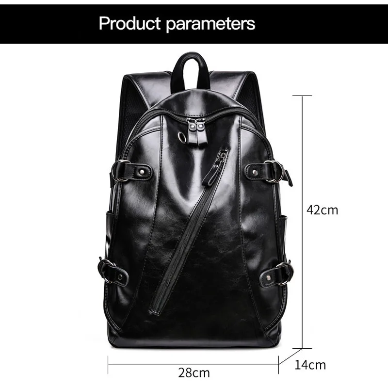 soft leather backpack business bag men leather fashion 2023 large-capacity backpack schoolbag male casual school students bag