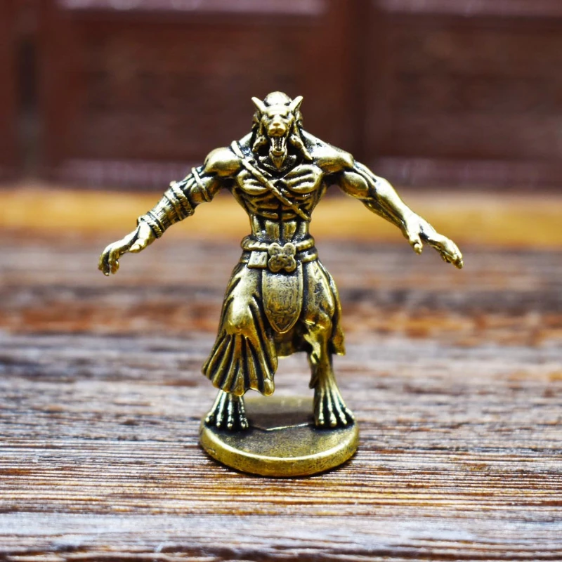 

Little Fairy/ Retro Brass Blood Moon Werewolf Mutant Statue Creative Metal Office Desktop Decorative Craft Miniature Sculpture