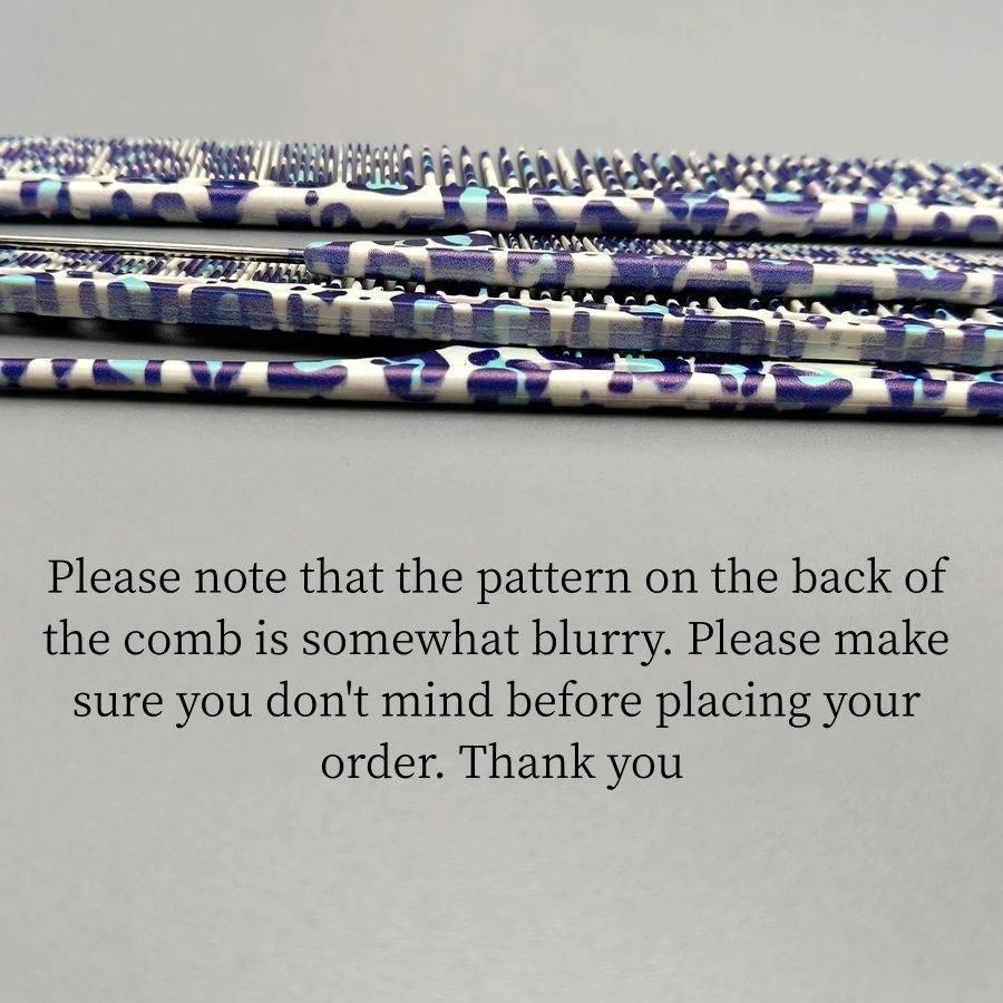 Blue Leopard Print Hair Cutting Comb Hair Dyeing Pointed-tail Combs Professional Trim Women's Long Hair Hairdressing Hairbrush view 4