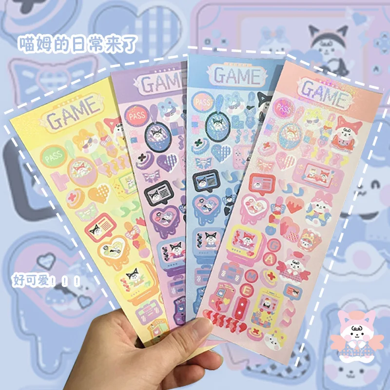 Ins Wind Waterproof Diary Hand Account Mobile Phone Goo Card Sticker Daily Laser Decoration Material Kawaii Stickers