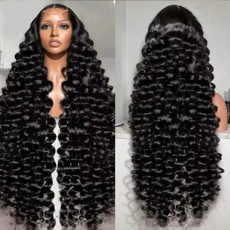 

300Density High Loose Deep Wave Frontal Wig 13x4 13x6Front Lace Wig 30Inch Loose Deep Wave Wig 100% Real Human Hair Pre Plucked