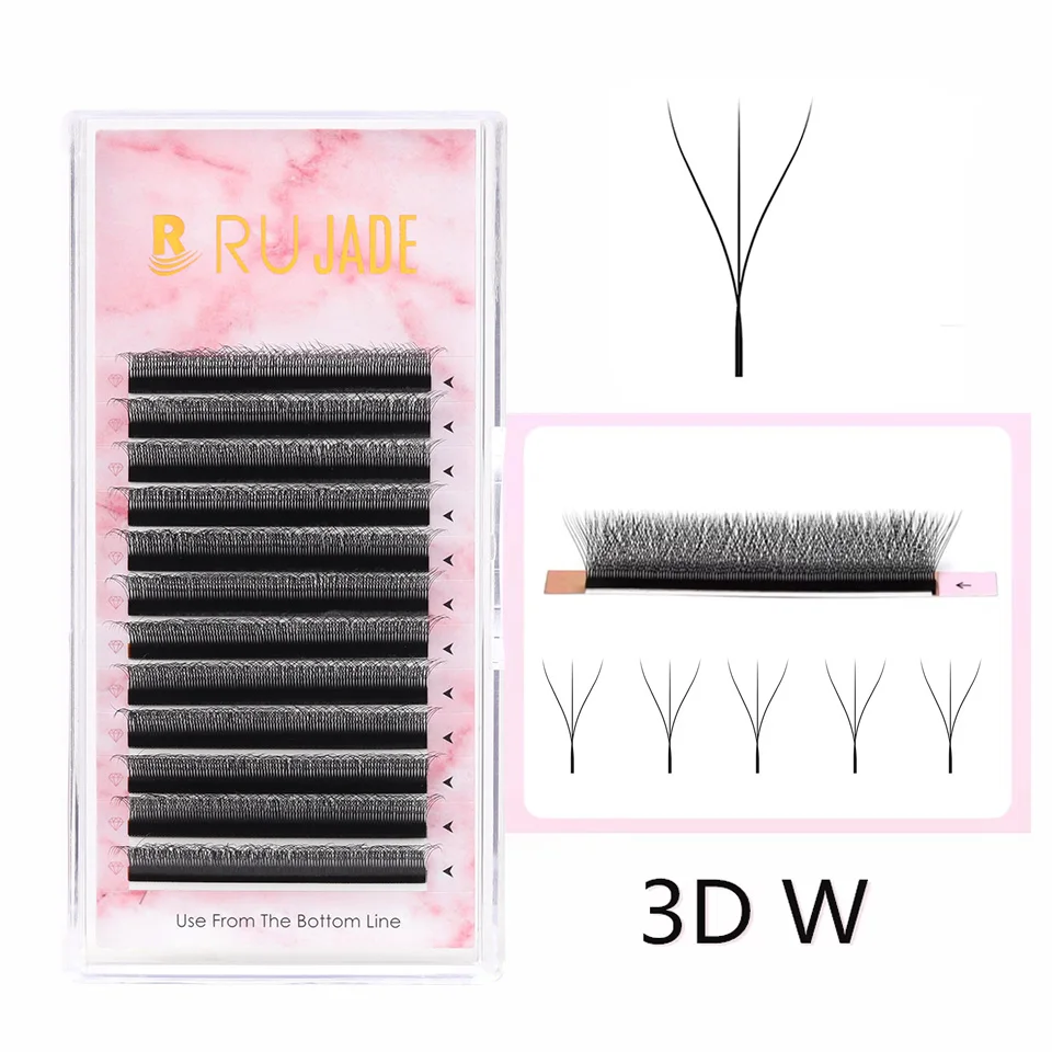 RUJADE Neue U-förmige 3D 4D 5D Wimpernverlängerung U-förmige Wimpern W Bloom Vorgefertigte Fächerwimpern Leichte flauschige Nerz-Kunstwimpern – Detail 37
