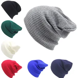 Bonnet unisexe, couleur unie, mélange de laine, doux et chaud, tricoté, chapeaux tête de mort, Gorro Ski, Couple, automne et hiver