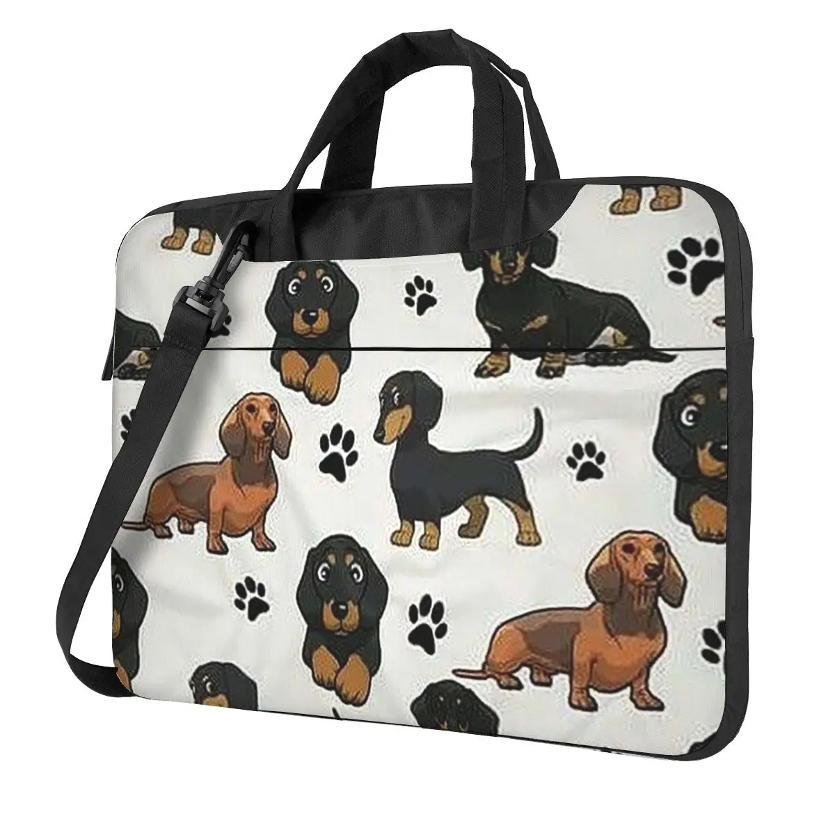 Dachshund Dog Cartoons Cute Crossbody Laptop Bag Case Computer Bag 13 14 15.6 Inch Notebook Pouch for Macbook Pro Lenovo