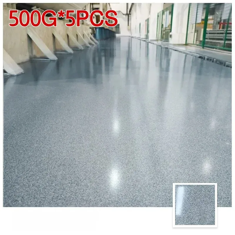 500g Oplosmiddelvrije Zelfnivellerende Platte Epoxy Vloerverf Slijtvaste Waterdichte Kleur Zand Vloercoating Imitatie Marmeren Verf