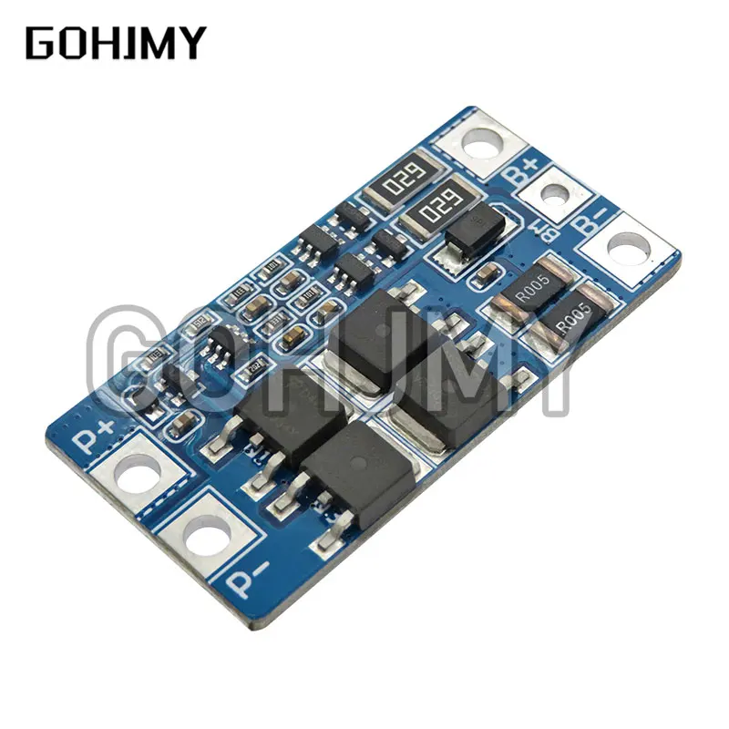 2S 10A 7.4V 18650 لوح حماية بطارية الليثيوم 8.4V وظيفة متوازنة / حماية زائد الشحن