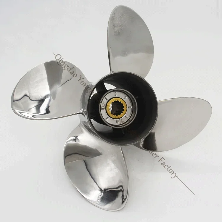 

4 Blades Polished Stainless Steel Marine Propellers For Outboard Engine 150-300hp