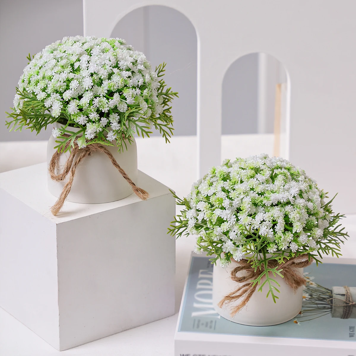 Künstliche Baby Atem Topfpflanze Gefälschte Baby Atem Blume PE Material Künstliche Blumen Künstliche Pflanzen Wohnkultur
