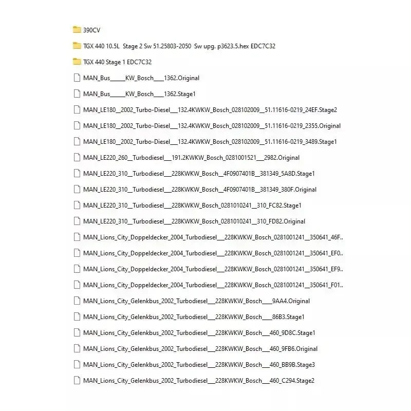 Collection Firmwares for Truck and Bus for European +Trucks Tuning Files Off Oroginal Files