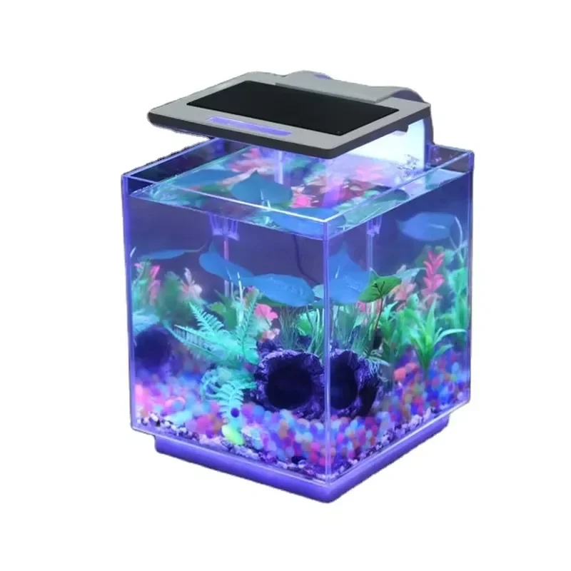 LED Lamp Square Glass Fish Tank Aquarium 21L for SUNSUN 2018 New Patent Configuration Eco-Friendly