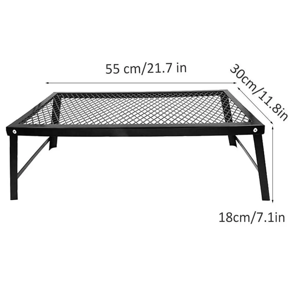 Outdoor Convenient Storage Net Table Camping Barbecue Table Multi-functional Folding Picnic Table Camping Storage Drain Grid