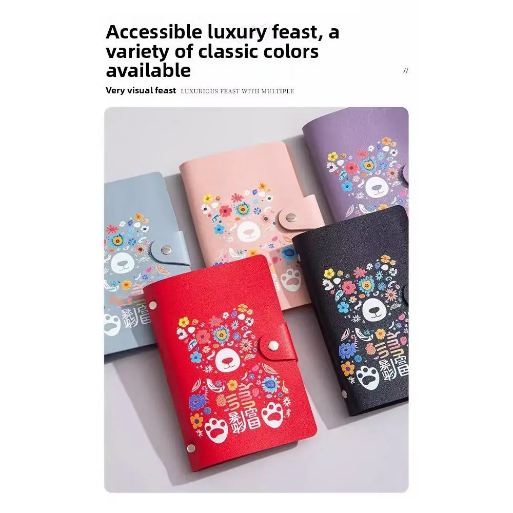 Holen Sie sich reich an der Nacht, Geldspar-Herausforderungsordner, wohlhabender Bär, 100 Umschläge, Geldumschläge, wiederverwendbares PU-Material