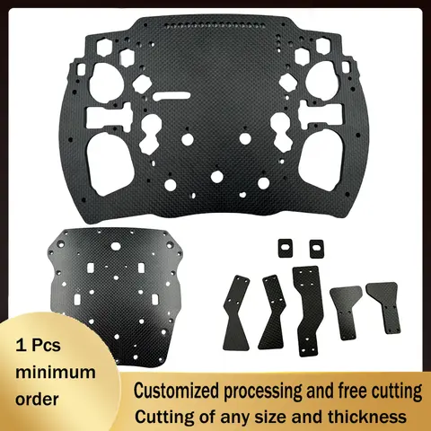 High Strength Pure  custom carbon fiber steering wheel parts Custom CNC Cutting Simracing Carbon Wheel Plate