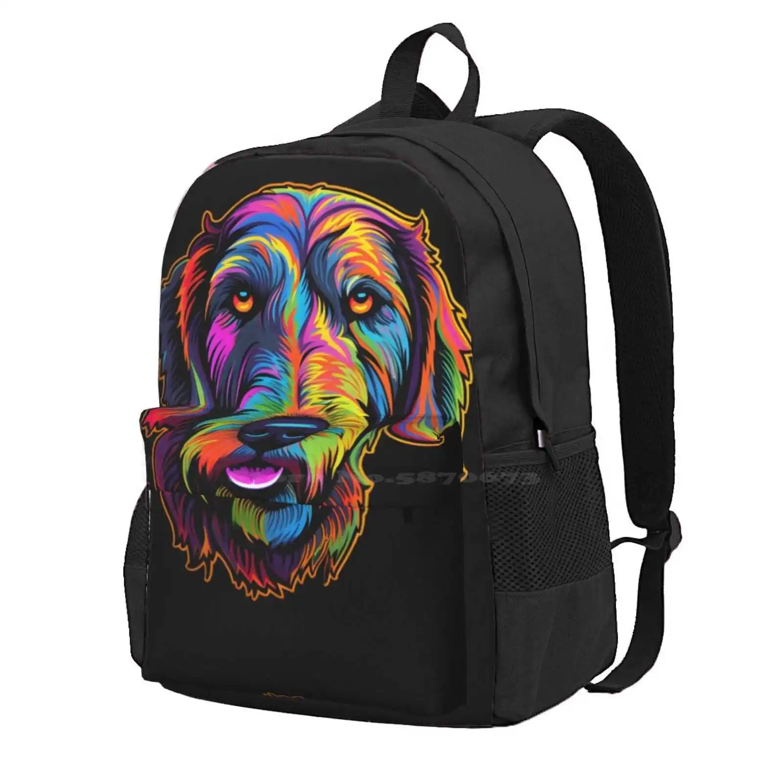 

Neon Irish Wolfhound Hot Sale Schoolbag Backpack Fashion Bags Irish Wolfhound Dog Irish Wolfhound Mom Irish Wolfhound Dad